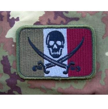 Jolly Roger patch con tricolore Italia bassa visibilita' - grande