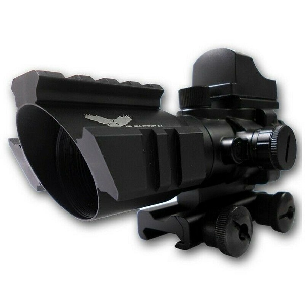 JS-TACTICAL OTTICA 4X32 e RED DOT + MINI RED DOT BLACK (HD107) - immagine 4
