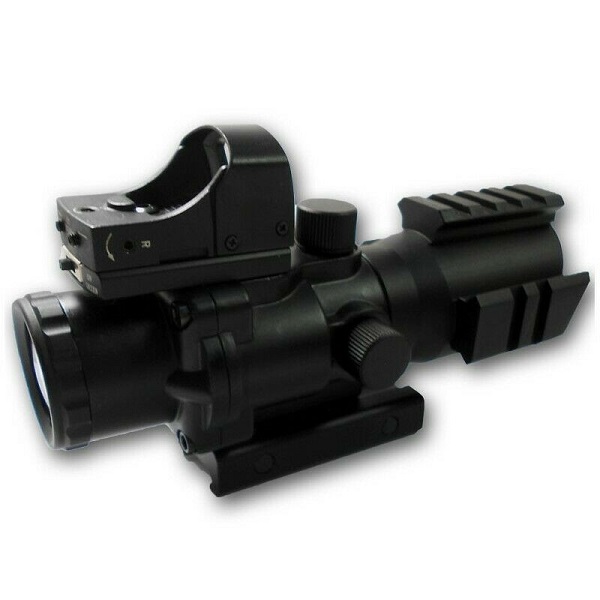JS-TACTICAL OTTICA 4X32 e RED DOT + MINI RED DOT BLACK (HD107) - immagine 3