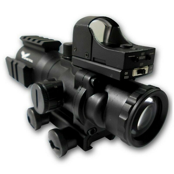JS-TACTICAL OTTICA 4X32 e RED DOT + MINI RED DOT BLACK (HD107) - immagine 8