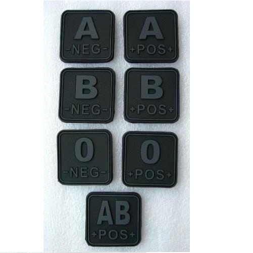 JTG Black Blood Type PVC patch quadrato