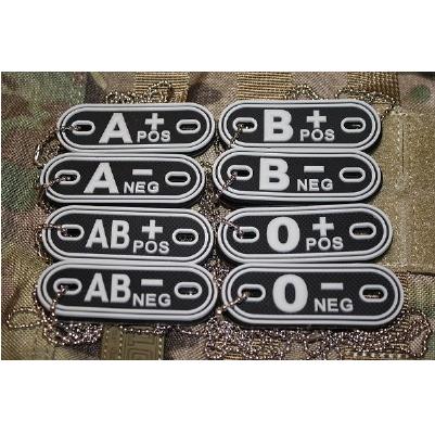 JTG Targhetta PVC gruppo sanguigno - nere
