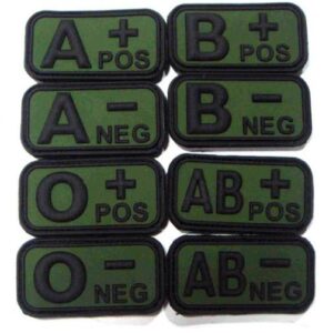 Blood Type PVC patch verde 5x2,5 cm