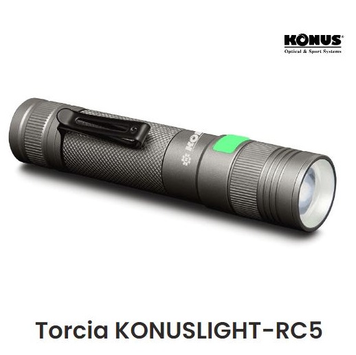Konuslight RC5 Torcia 800 Lumen Ricaricabile