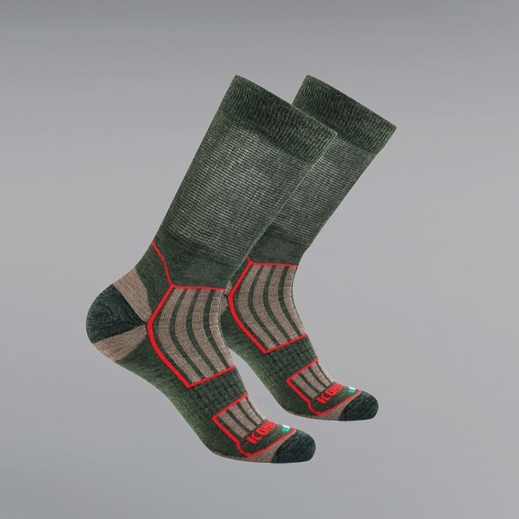 KONUSTEX ALPO – Calza a mezza gamba verde- (0165) Lana Merino