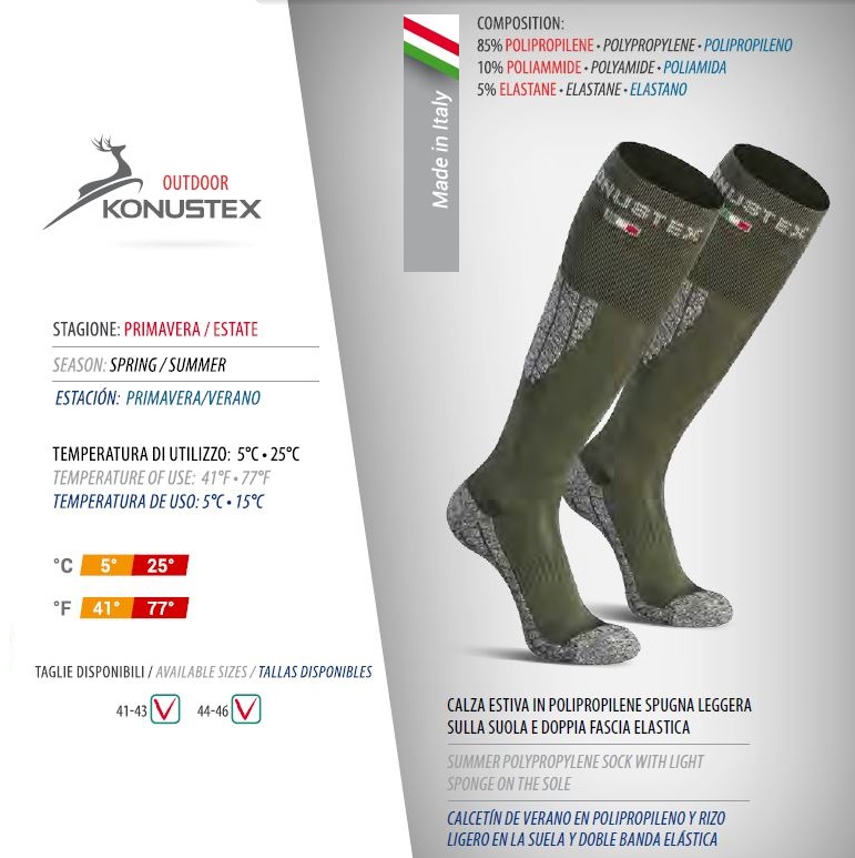 KONUSTEX EVOLUX CALZA ESTIVA LIGHT VERDE 00166