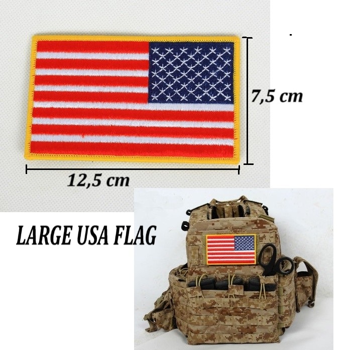 USA FLAG LARGE PATCH - 12,5 x 7,5 cm