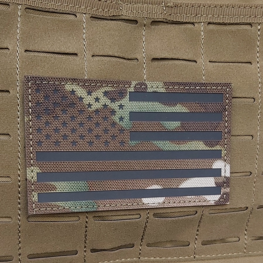 USA FLAG MULTICAM LARGE PATCH LASER CUT INFRARED - 12,5 x 7,5 cm - Image 2