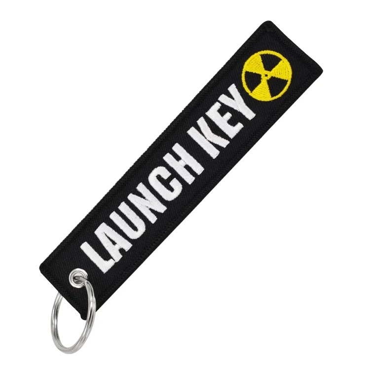 "LAUNCH KEY" Key chain - portachiavi ricamato ambo i lati
