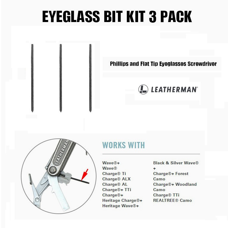LEATHERMAN EYEGLASS BIT KIT 3 PACK - ricambio mini cacciavite
