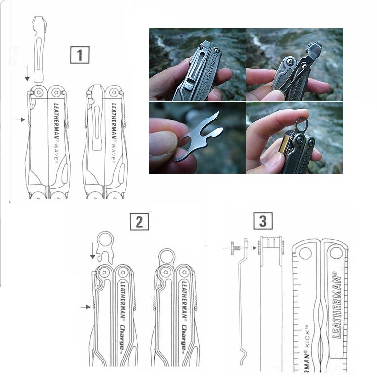 LEATHERMAN BLACK QUICK-RELEASE LANYARD RING & REMOVABLE POCKET CLIP - immagine 2