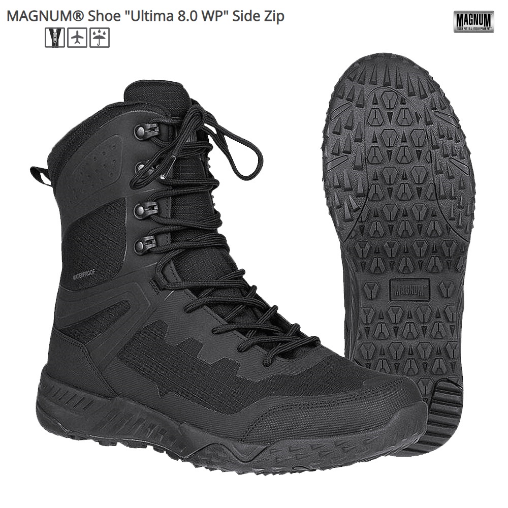 MAGNUM® "Ultima 8.0 WP" Side Zip Black
