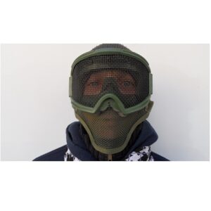 Combinazione Goggle a rete + sottomaschera a rete verde
