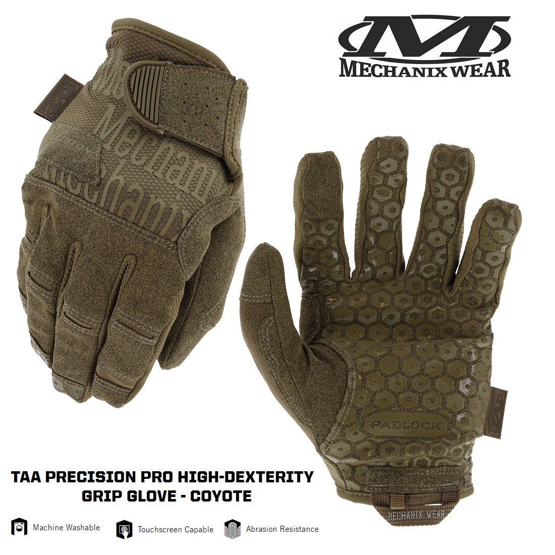 MECHANIX PRECISION PRO COYOTE - HIGH DEXTERITY GRIP GLOVE (HDG-72)