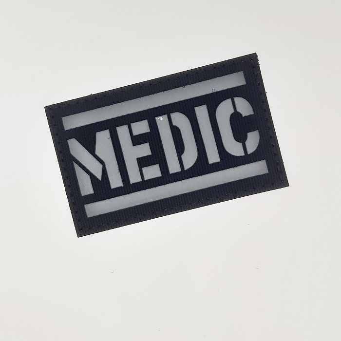 "MEDIC" Patch black-grey reflective- laser cut design
