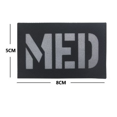 " MED " BLACK REFLECTIVE - LASER CUT STYLE PATCH