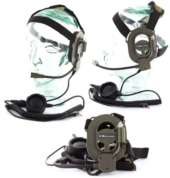 Midland Bow M-Tactical cuffia militare - compatibile radio Kenwood/Boafeng - Jack con 2 pin - immagine 2