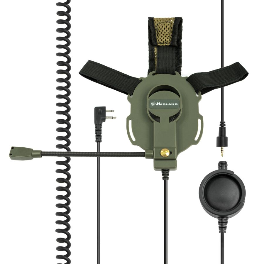 Midland Bow M-Tactical cuffia militare - compatibile radio Midland Jack con 2 pin L type