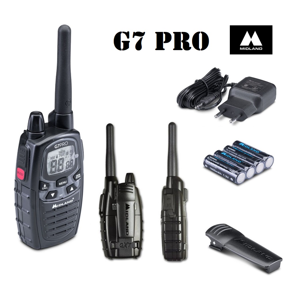 Midland G7PRO Black -ricetrasmettitore dual band  PMR446/LPD