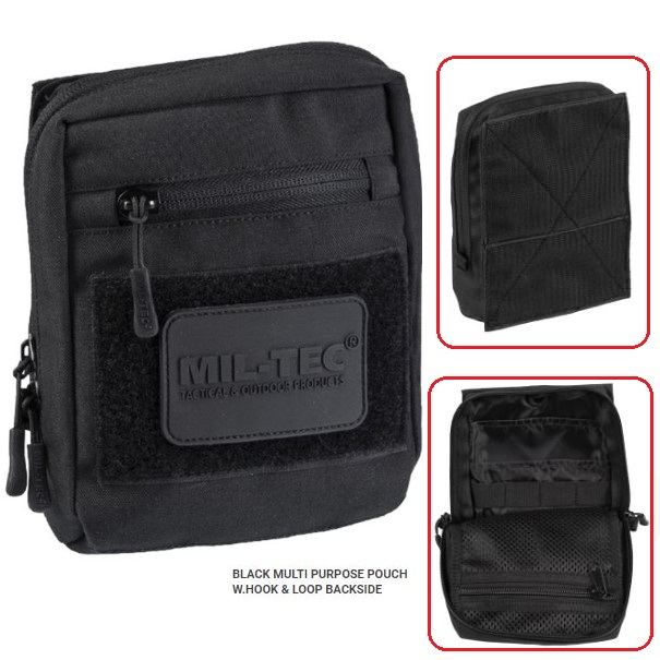 Mil-Tec Black Multi Purpose Utility Pouch (13490302)