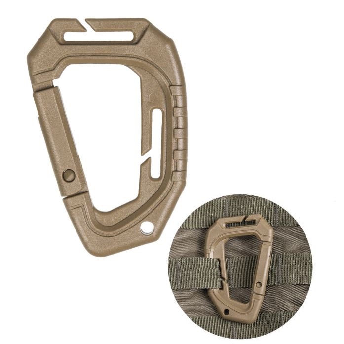 Mil-tec Tactical carabiner MOLLE - coyote - plastic