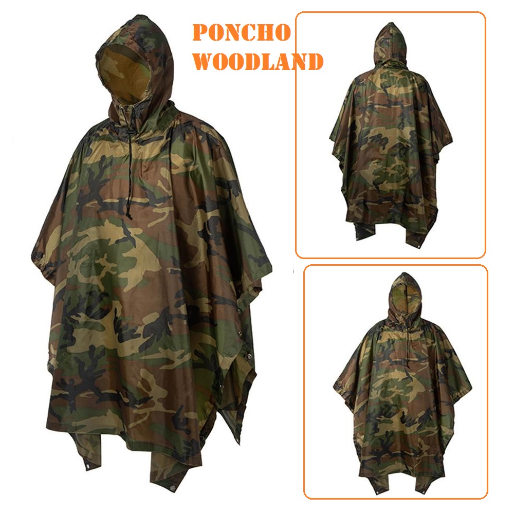 Mil Tec  Poncho WOODLAND rip-stop - 780 gr