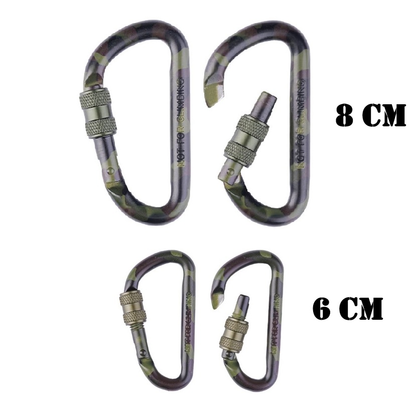 Mil tec Tactical Carabiner- con ghiera di blocco - camo - alluminio