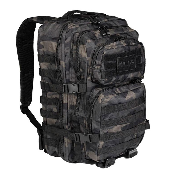 Mil-Tec DARK CAMO BLACK Large Assault pack  - 36 litri