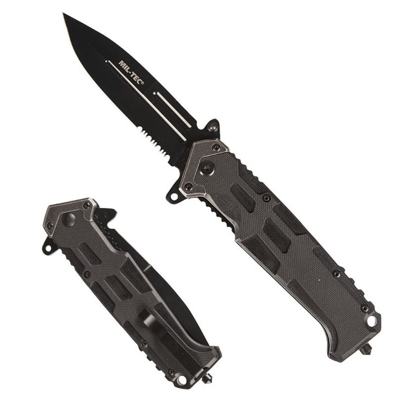 Mil-tec Black Assault Knife- foldable