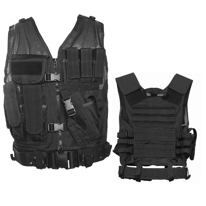 Mil Tec USMC vest nero con fondina
