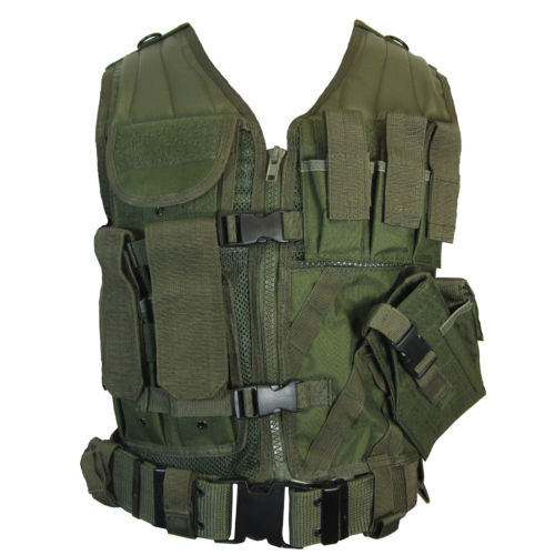 Mil Tec USMC vest verde od  con fondina