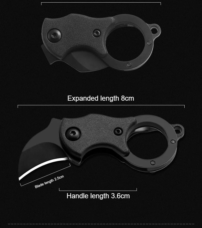 RAM Mini Karambit - Coltello Compatto 8 cm - con Clip e Anello - Image 2