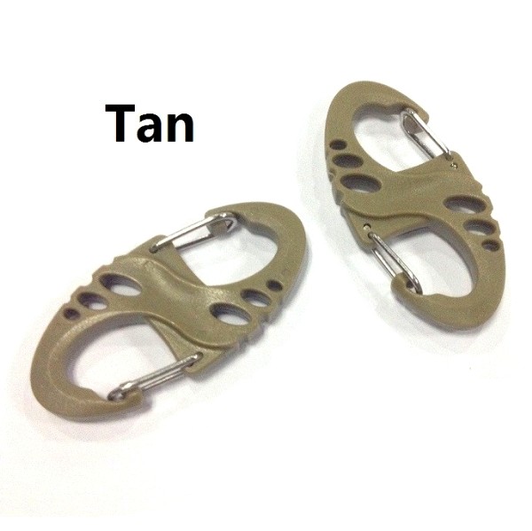 Tan Plastic S-Biner - moschettone 5 cm