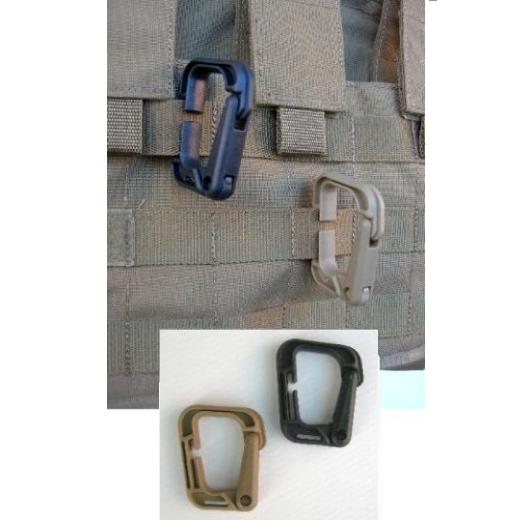 MOLLE plastic carabiner - nero-verde oliva-coyote - immagine 3