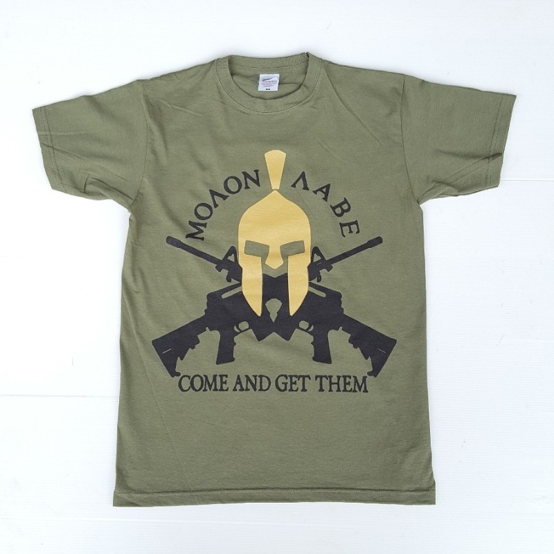 "SPARTAN - MOLON LABE'" T-SHIRT OLIVE