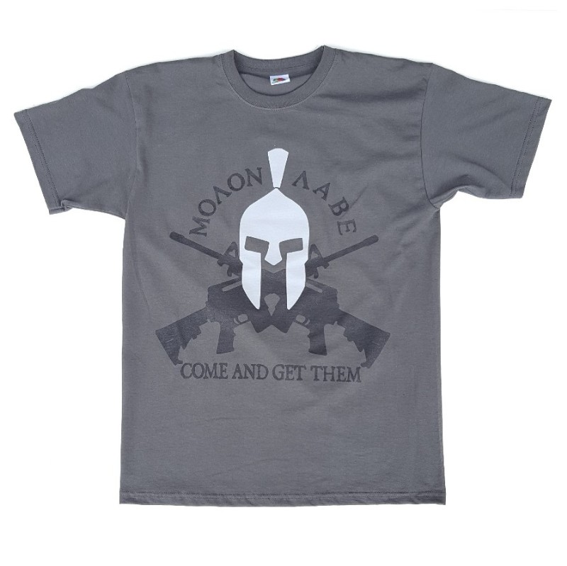"SPARTAN - MOLON LABE'" T-SHIRT SHADOW GREY