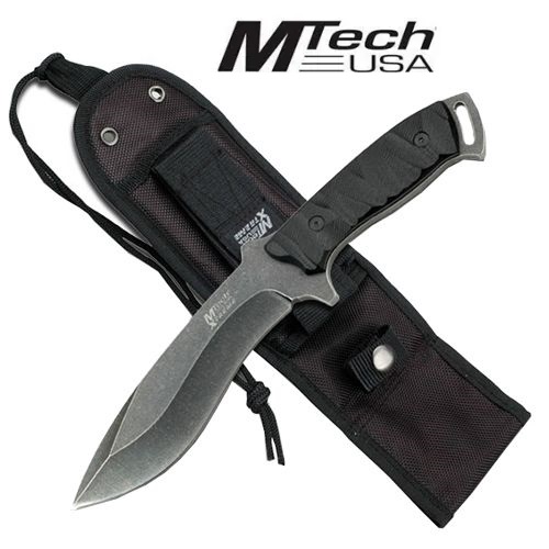 M-TECH EXTREME - Stone Washed Finished Fixed Blade with Black Nylon Sheath (MX-8105)