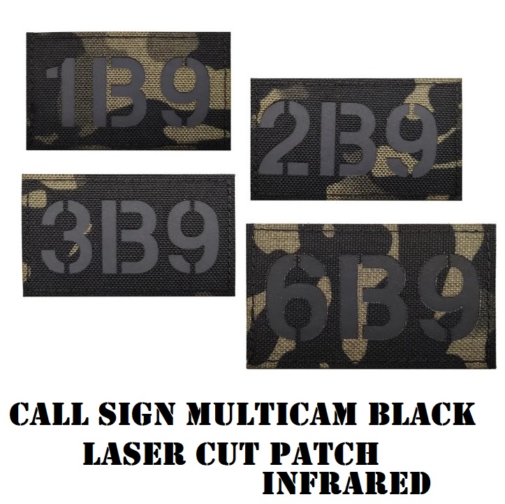 CALL SIGN MULTICAM BLACK PATCH- LASER CUT - INFRARED