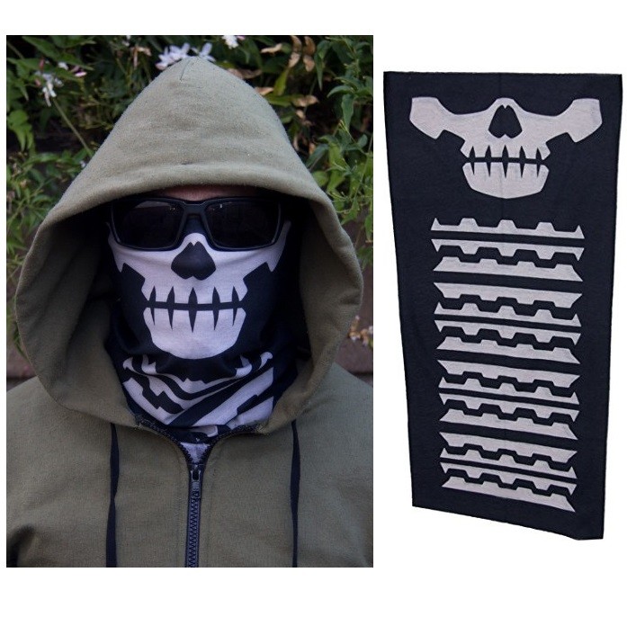 Skull mask multi-wrap black