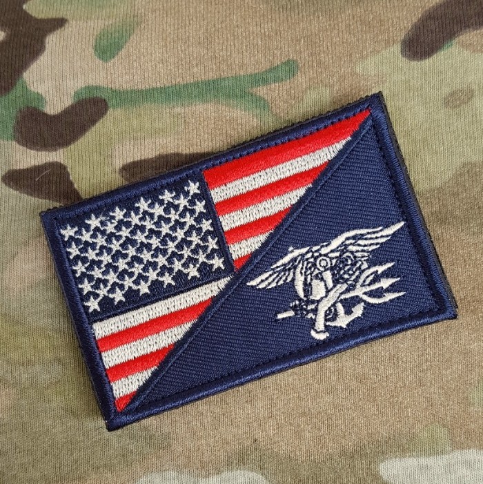 US FLAG/Navy Seals Badge Blu - patch