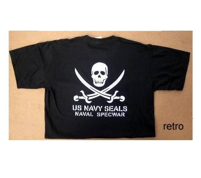"Navy Seal Jolly Roger" t- shirt nera