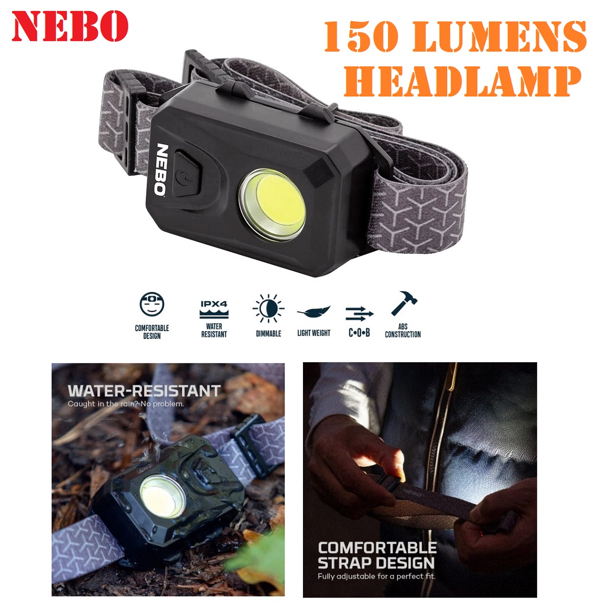 NEBO 150 HEADLAMP (NEB-HLP-7000-G) Torcia Frontale 150 Lumens