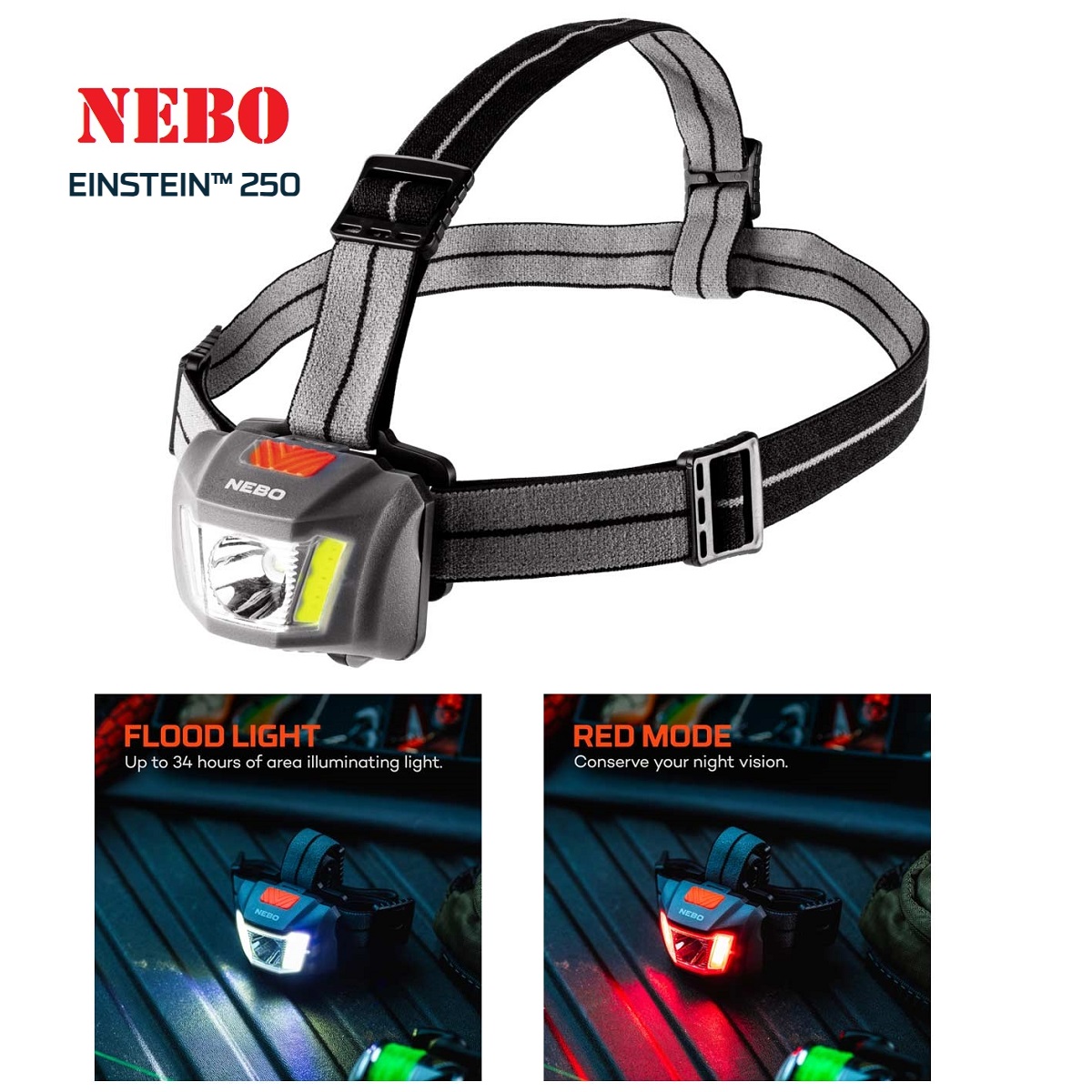 NEBO EINSTEIN 250 Lampada Frontale - 250 Lumens