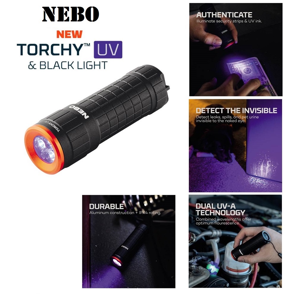 NEBO TORCHY™ UV & BLACK LIGHT – with Dual Band UV-A Technology