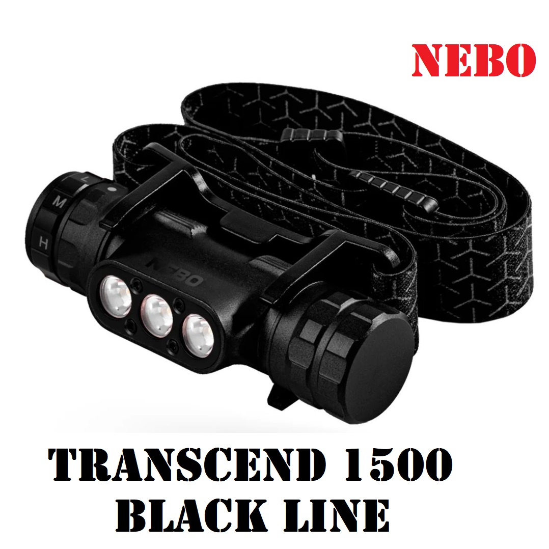 NEBO TRANSCEND BLACK LINE 1500 HEADLAMP - LAMPADA DA TESTA - 1500 Lumens - Batteria Ricaricabile