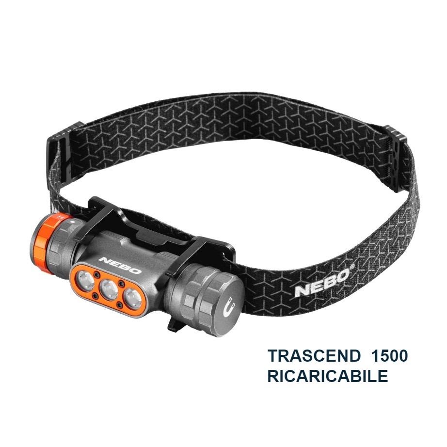 NEBO TRANSCEND 1500 HEADLAMP - LAMPADA DA TESTA - 1500 Lumens - Batteria Ricaricabile