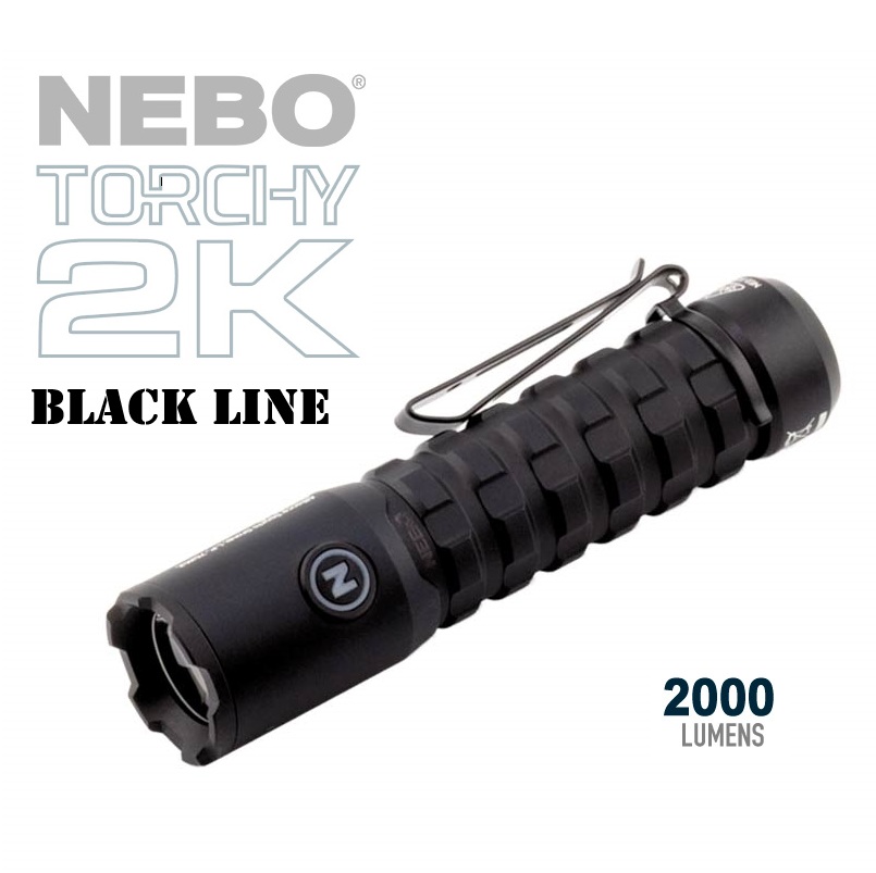 NEBO TORCHY 2K Black Line - Ricaricabile 2000 Lumens- (USB C) NEB-FLT-0033-B