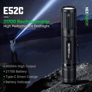 NEXTORCH E52C FLASHLIGHT - Torcia Ricaricabile 3000 Lumens LED
