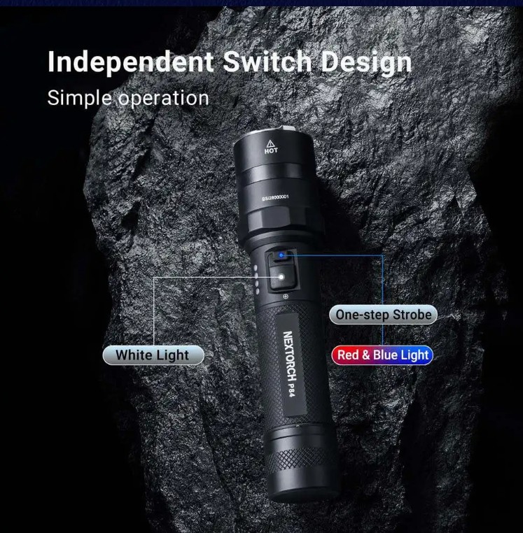 NEXTORCH P84 Duty Flashlight with Omnidirectional Signal LightTorcia Ricaricabile 3000 Lumens LED - Image 8