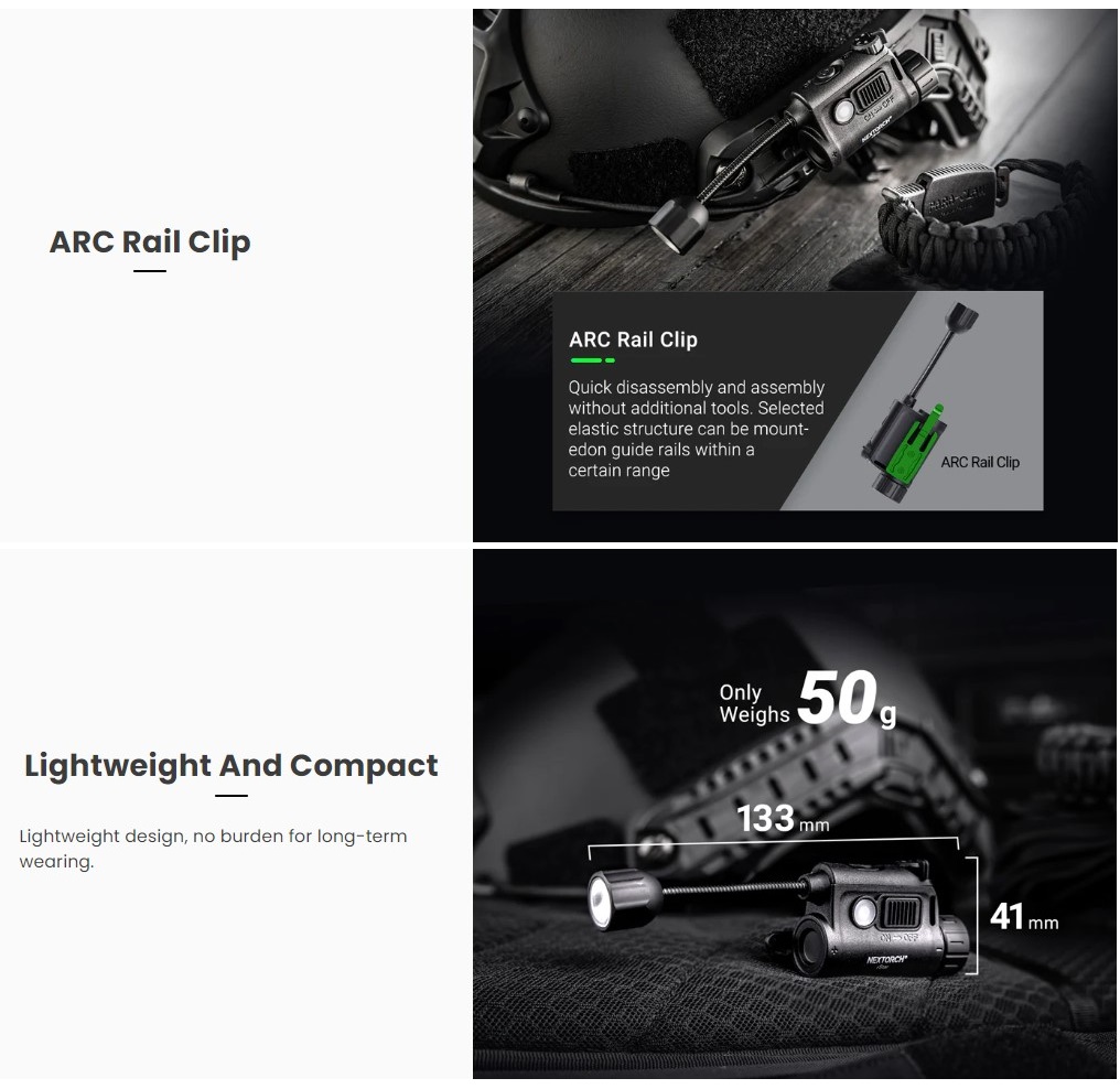 NEXTORCH rStar Multi-light Source Tactical Helmet Light - Image 10